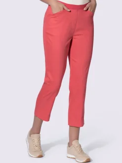Corsaire à poches avec ceinture élastique et broderie décorative