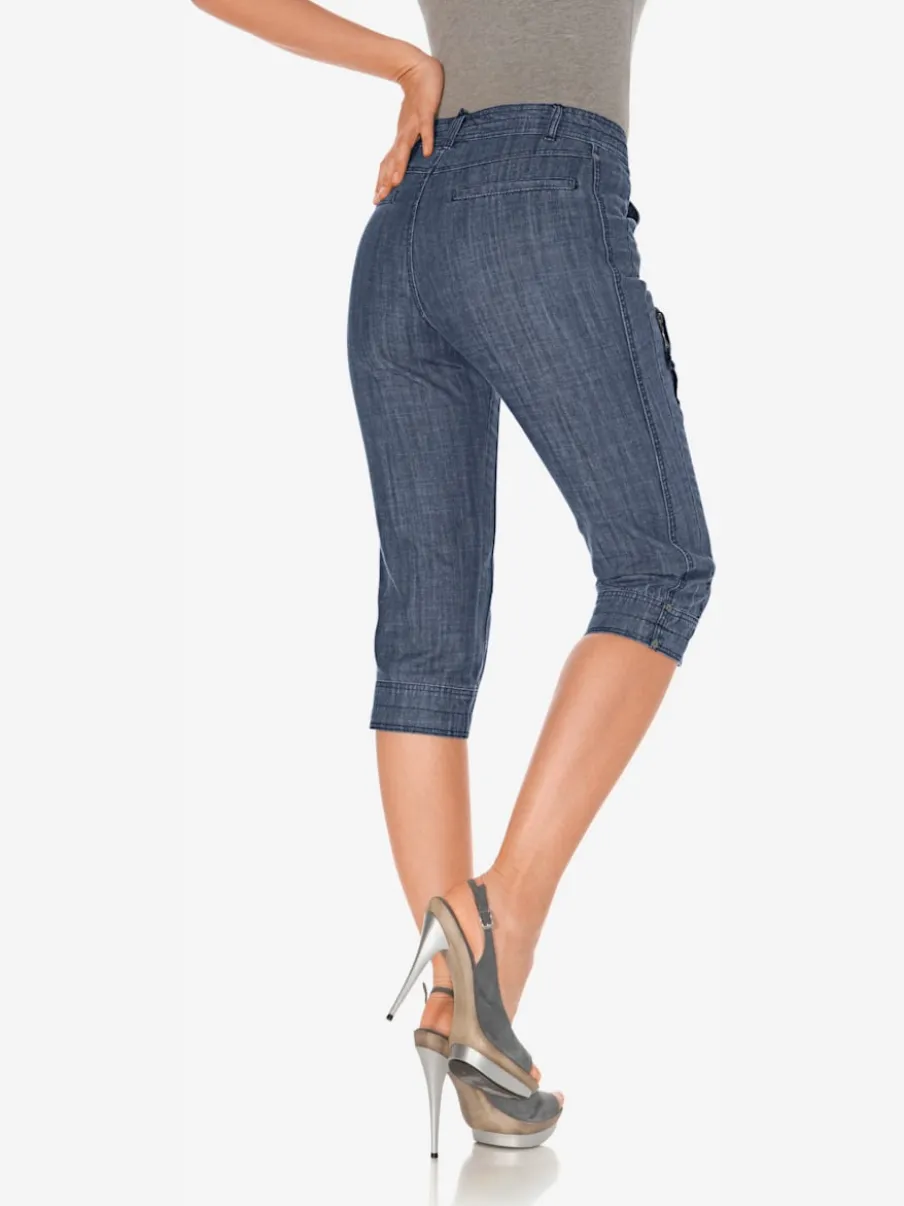 Corsaires avec poches élasthanne et coupe droite ajustée