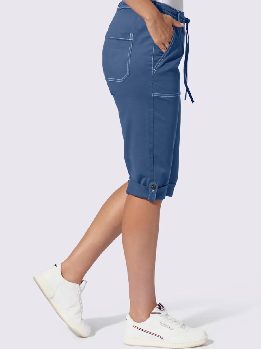 Corsaires en coton extensible avec ceinture élastique pratique