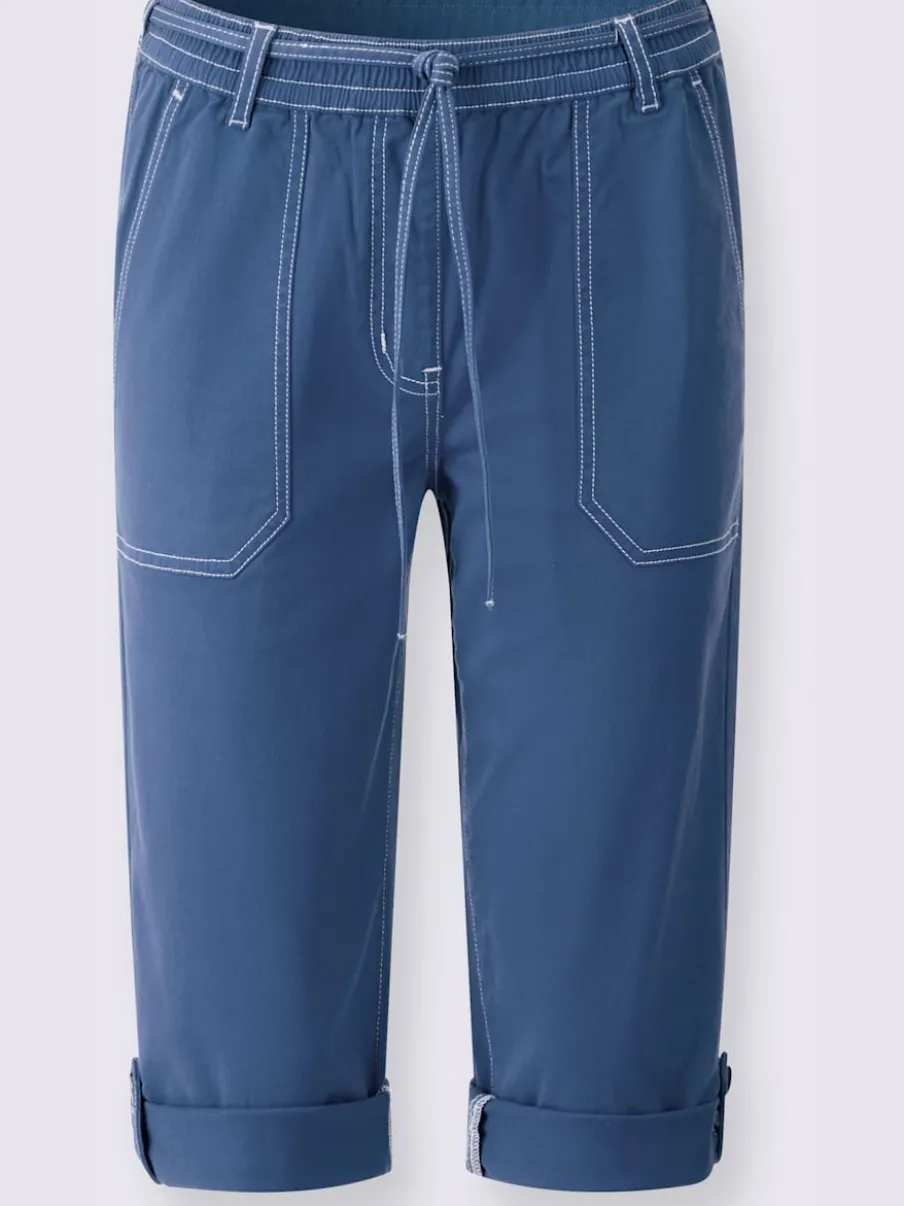 Corsaires en coton extensible avec ceinture élastique pratique