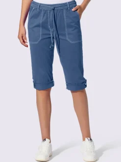 Corsaires en coton extensible avec ceinture élastique pratique