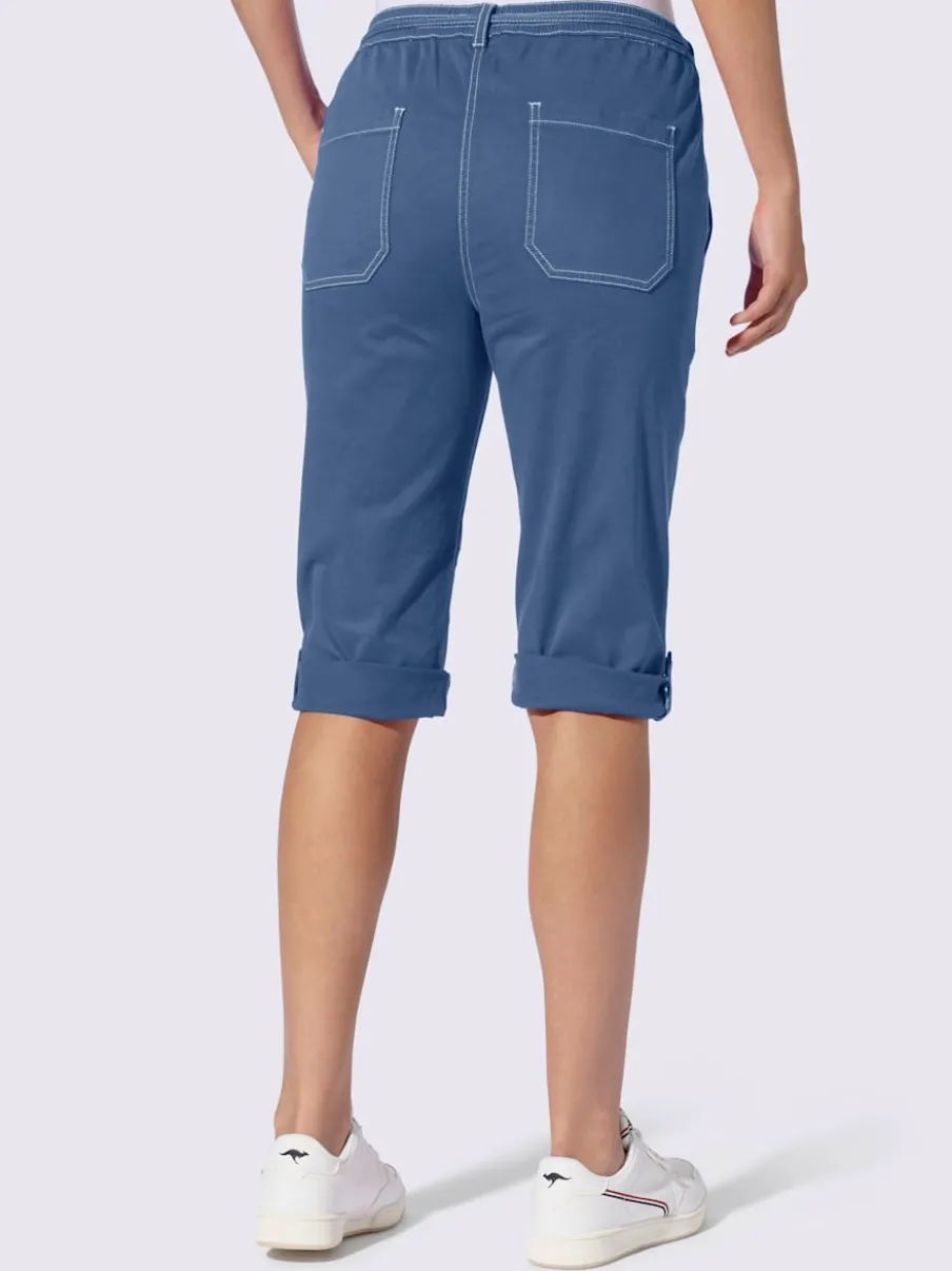 Corsaires en coton extensible avec ceinture élastique pratique
