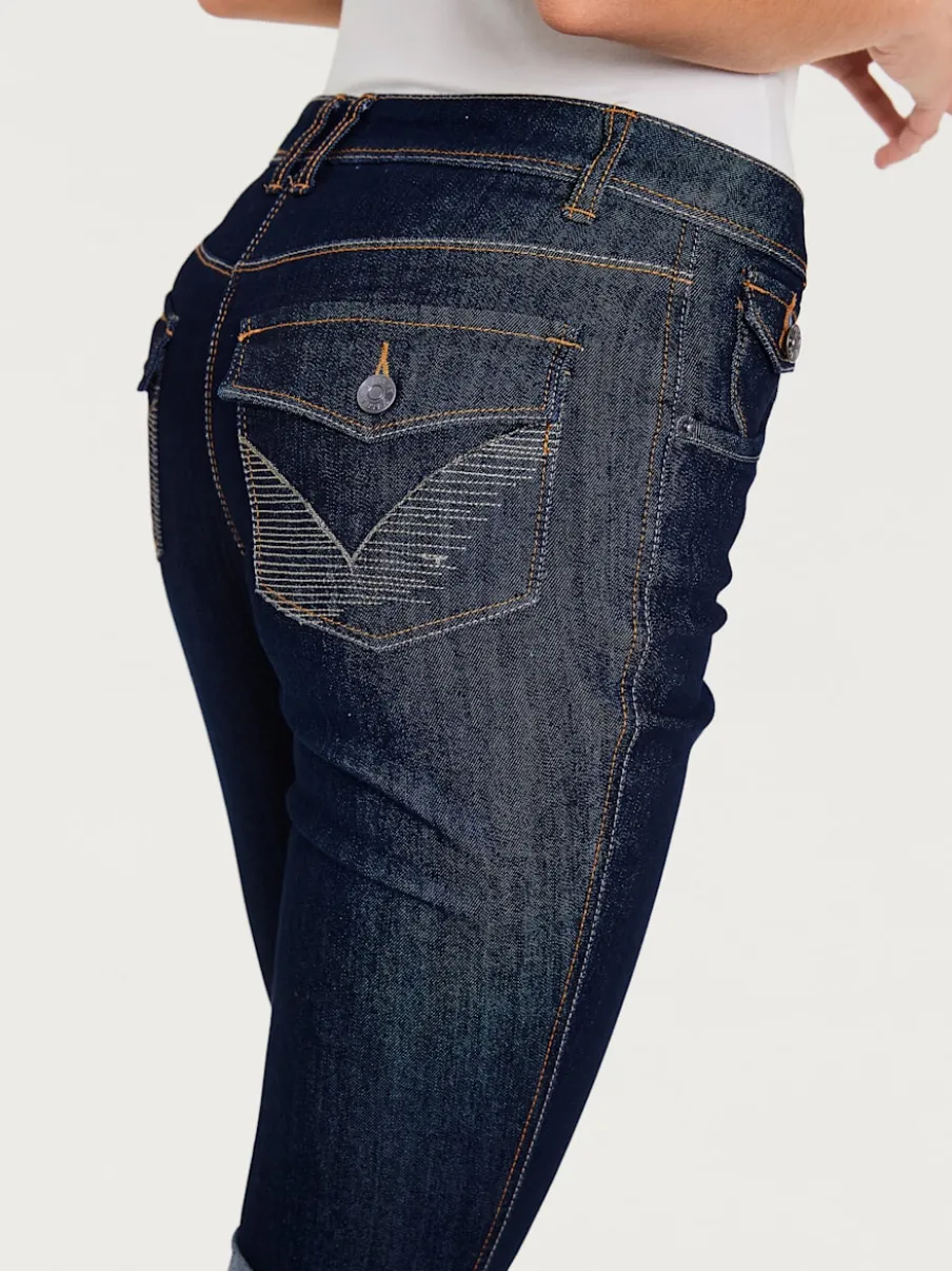 Corsaires en jean avec Power Mesh et élasticité intégrée