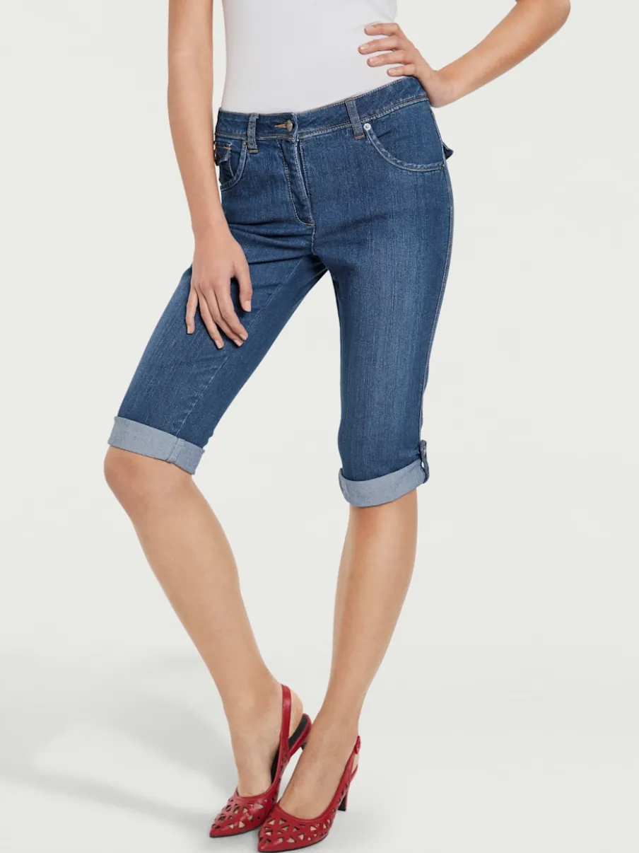Corsaires en jean avec Power Mesh et élasticité intégrée