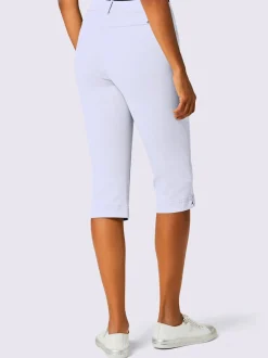 Corsaires en jean extensibles avec ceinture élastique et fentes