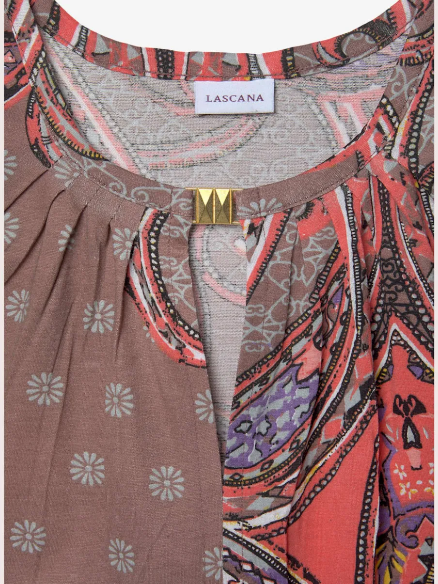 Débardeur avec fente à l'encolure et motif paisley