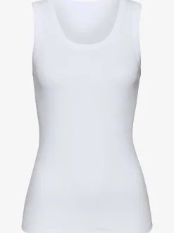 Débardeur à col rond sans manches en coton extensible