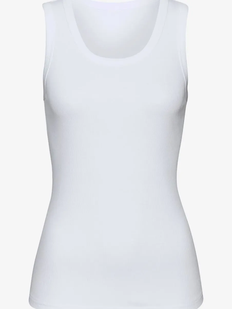 Débardeur à col rond sans manches en coton extensible