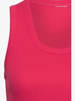 Débardeur à col rond sans manches en coton extensible