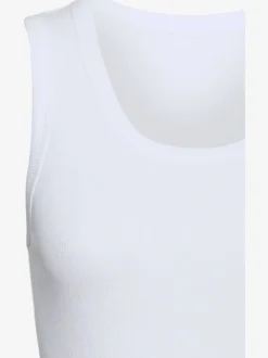 Débardeur à col rond sans manches en coton extensible