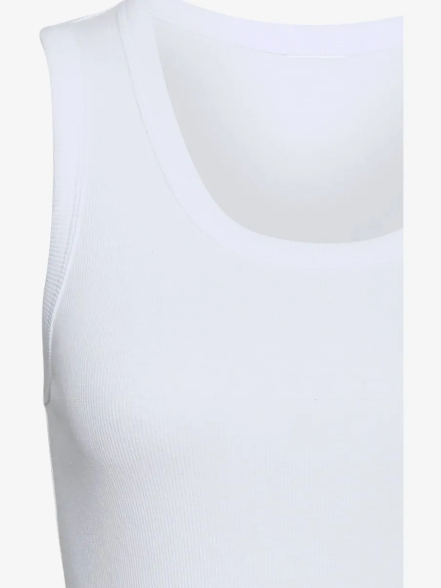 Débardeur à col rond sans manches en coton extensible