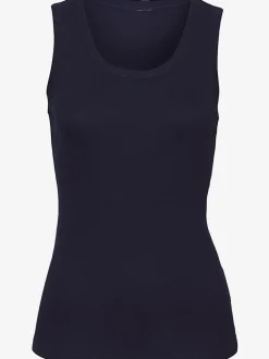 Débardeur à col rond sans manches en coton extensible