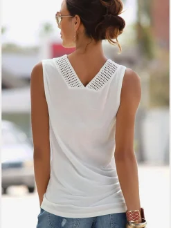 Débardeur de plage avec empiècement crochet et col V