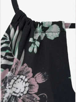 Débardeur de plage à motifs tropicaux avec encolure fendue et bretelles spaghetti