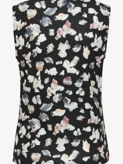 Débardeur à encolure en V avec fronces et motif floral