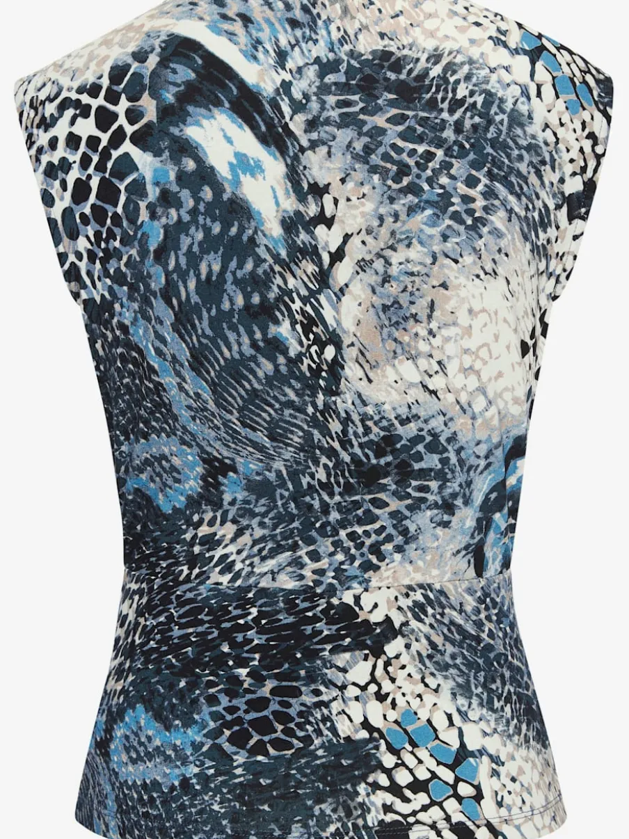 Débardeur à encolure en V dégagée avec motif animalier et couture flatteuse
