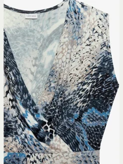 Débardeur à encolure en V dégagée avec motif animalier et couture flatteuse
