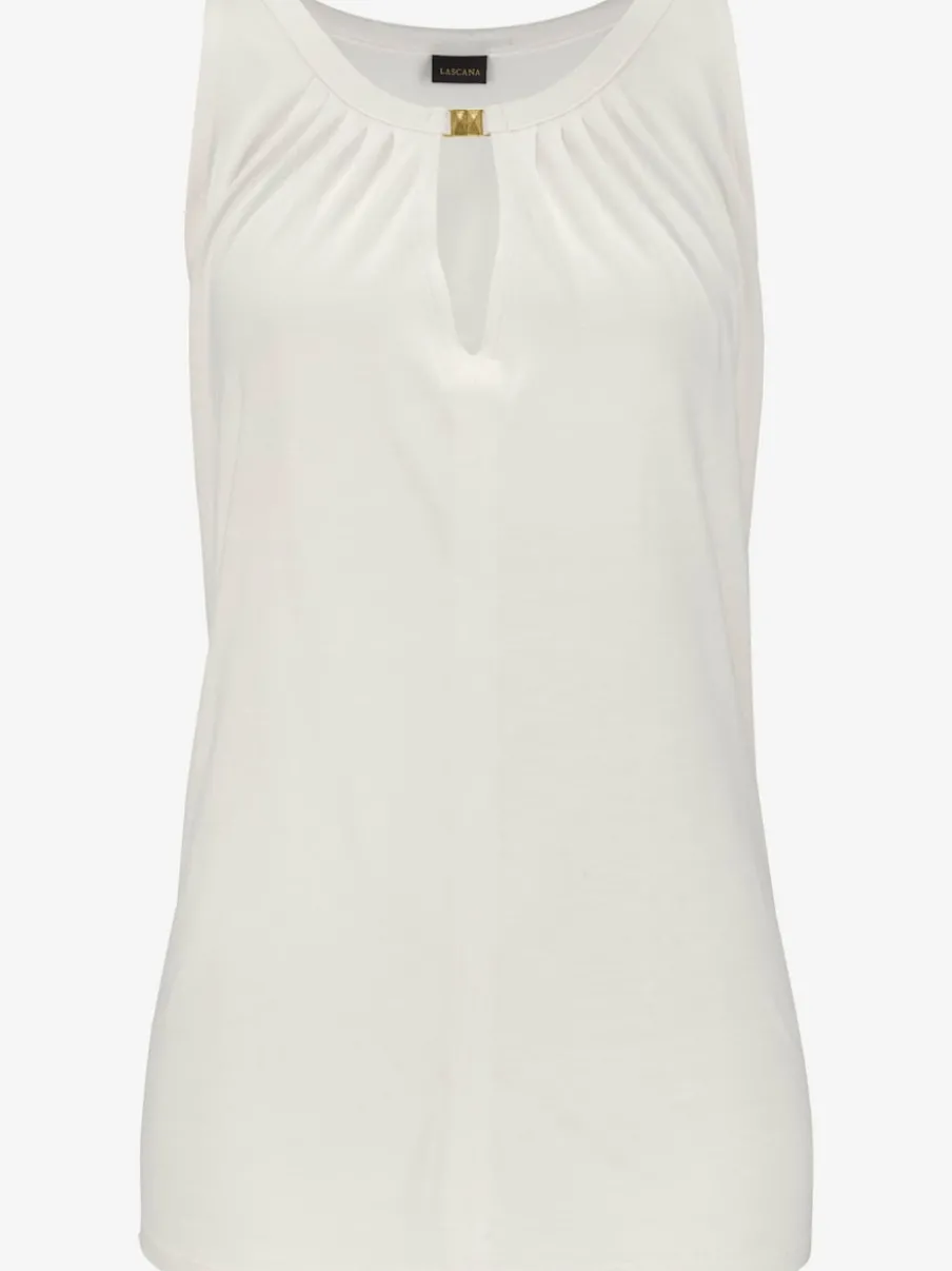 Débardeur à encolure fendue et boucle décorative en viscose