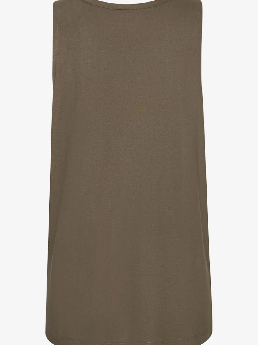 Débardeur à encolure fendue et boucle décorative en viscose