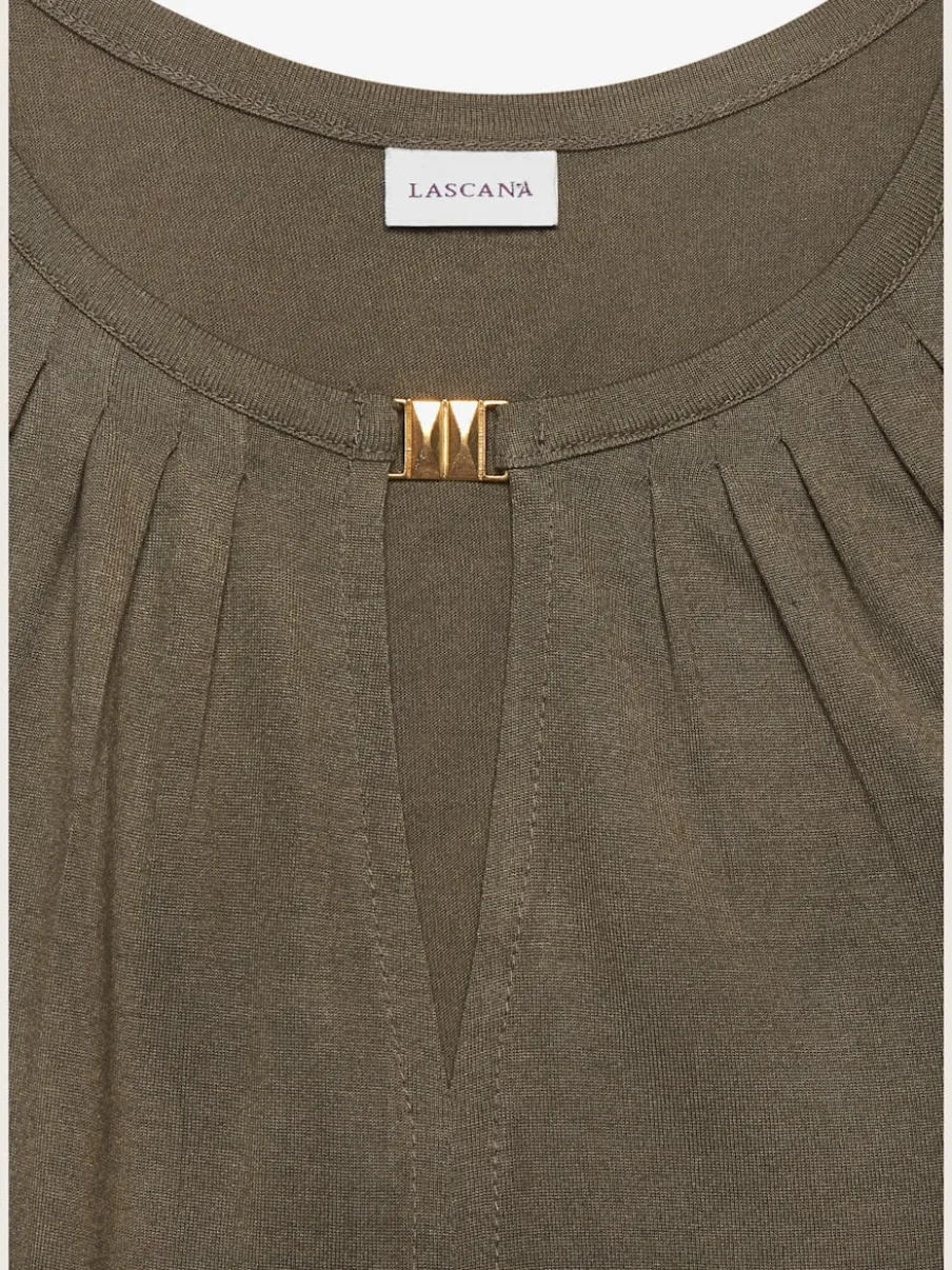 Débardeur à encolure fendue et boucle décorative en viscose