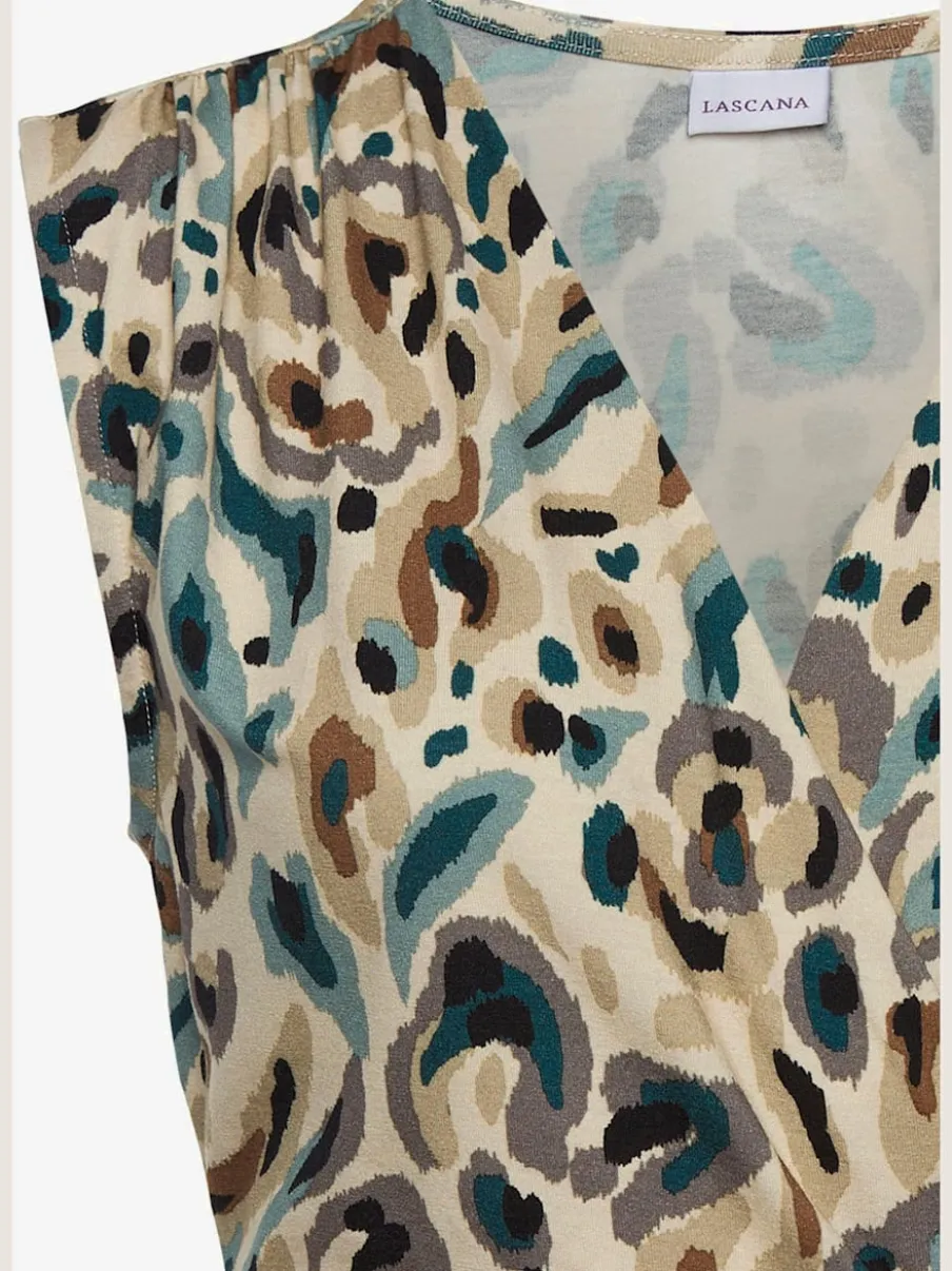 Débardeur encolure V avec motifs léopard et coutures flatteuses