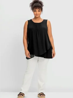 Débardeur 2 en 1 look superposé féminin