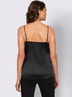 Débardeur en satin avec dentelle et bretelles fines