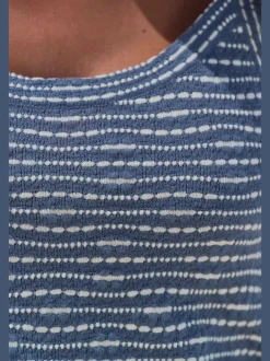 Débardeur en tricot avec rayures en fils teintés et finition côtelée