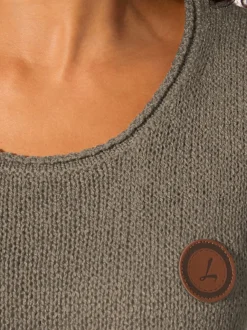 Débardeur en tricot à col rond et sans manches avec empiècement décoratif