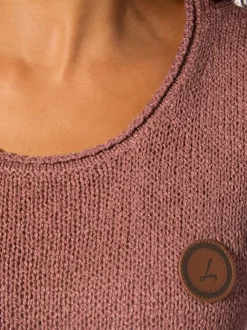 Débardeur en tricot à col rond et sans manches avec empiècement décoratif