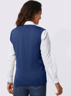 Débardeur en tricot doux avec col en V côtelé