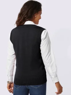 Débardeur en tricot doux avec col en V côtelé