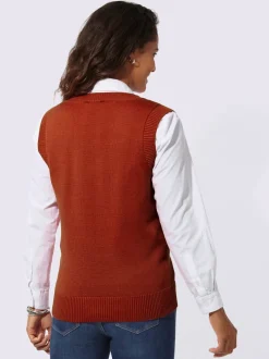 Débardeur en tricot doux avec col en V côtelé