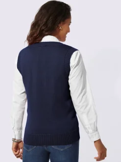 Débardeur en tricot doux avec col en V côtelé