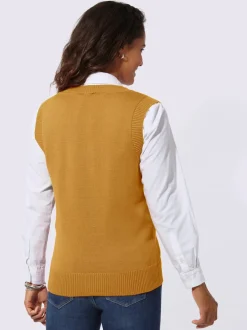 Débardeur en tricot doux avec col en V côtelé