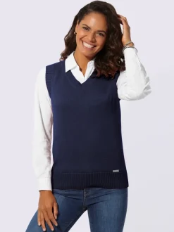 Débardeur en tricot doux avec col en V côtelé