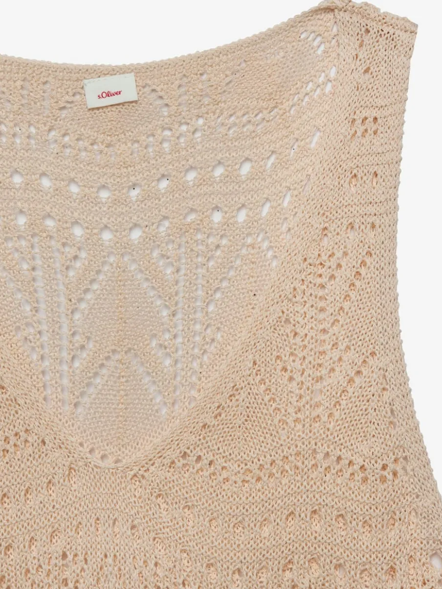 Débardeur en tricot à encolure dégagée avec motif ajouré