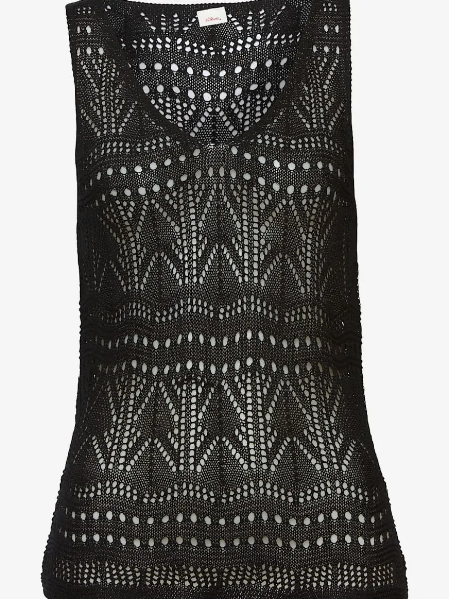 Débardeur en tricot à encolure dégagée avec motif ajouré