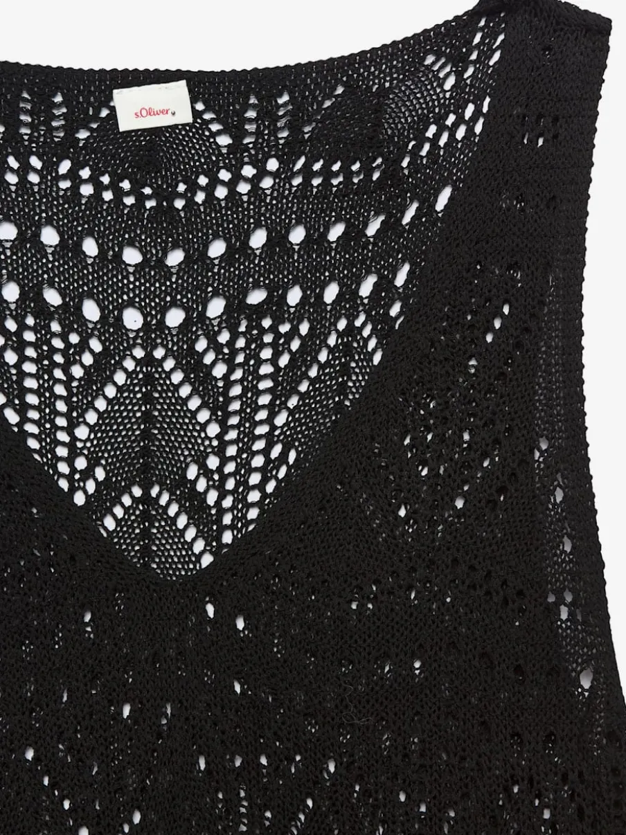 Débardeur en tricot à encolure dégagée avec motif ajouré