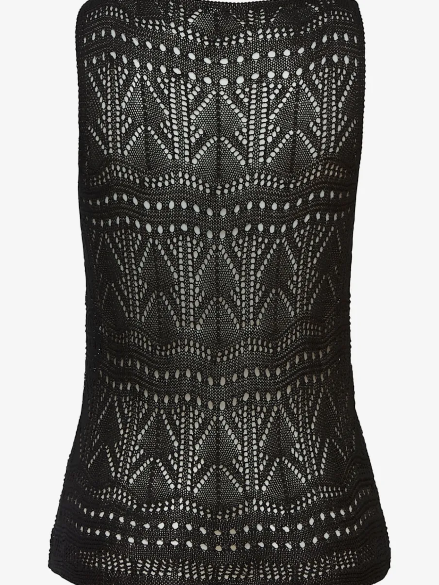 Débardeur en tricot à encolure dégagée avec motif ajouré