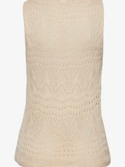 Débardeur en tricot à encolure dégagée avec motif ajouré