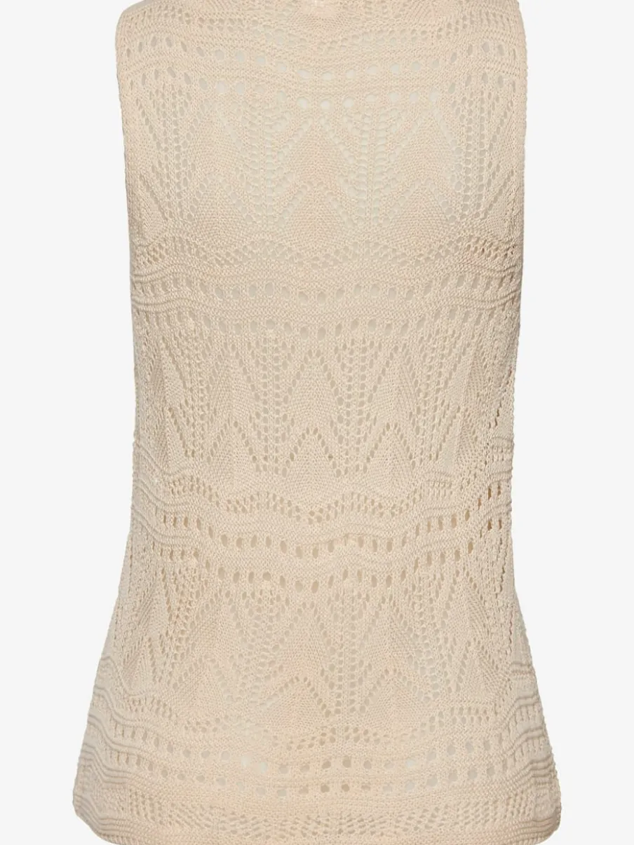 Débardeur en tricot à encolure dégagée avec motif ajouré