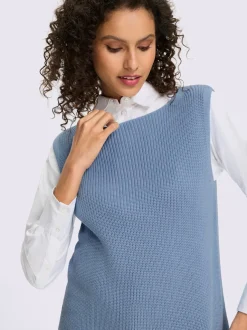 Débardeur en tricot encolure U avec patte de boutonnage au dos