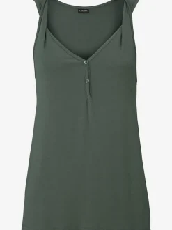 Débardeur en V avec épaules retournées et viscose élastique