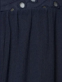 Débardeur en viscose à col V et dentelle ajourée