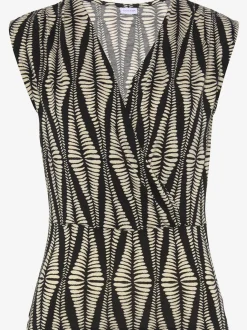 Débardeur en V à motifs feuillus avec couture flatteuse