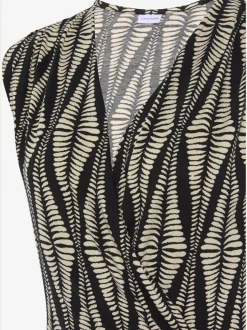 Débardeur en V à motifs feuillus avec couture flatteuse