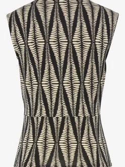 Débardeur en V à motifs feuillus avec couture flatteuse