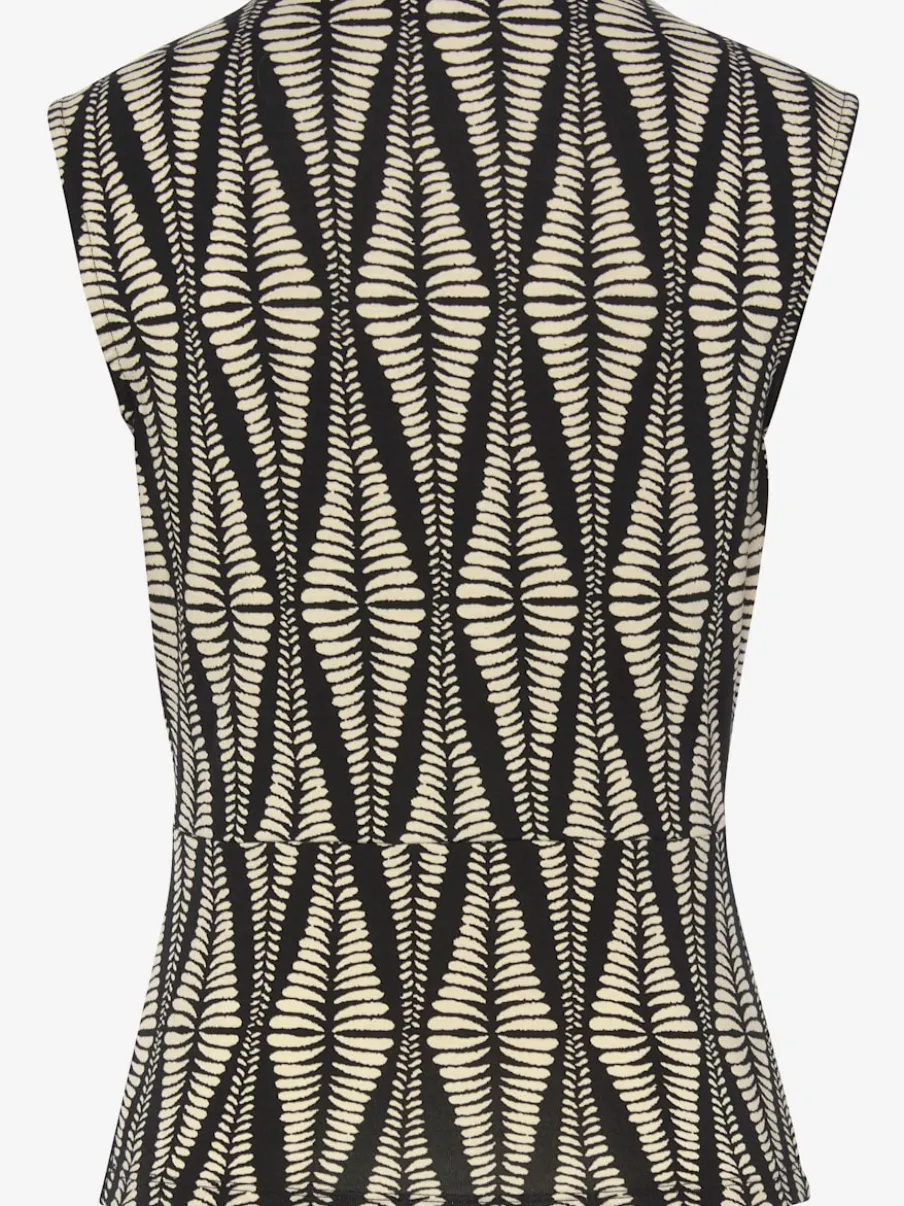 Débardeur en V à motifs feuillus avec couture flatteuse