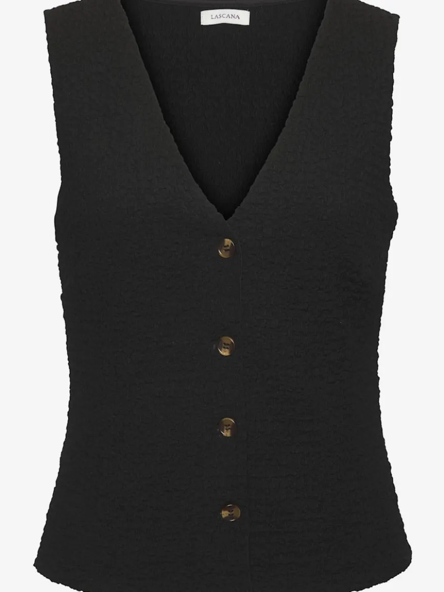 Débardeur gilet à encolure en V et boutons décoratifs